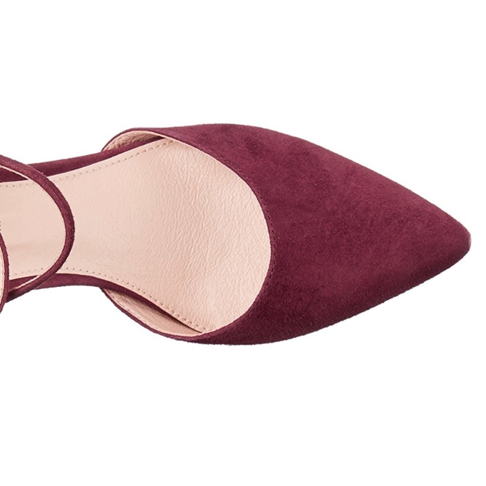 Wine Mary Jane Ankle Strap Pumps - Picture 3 of 6