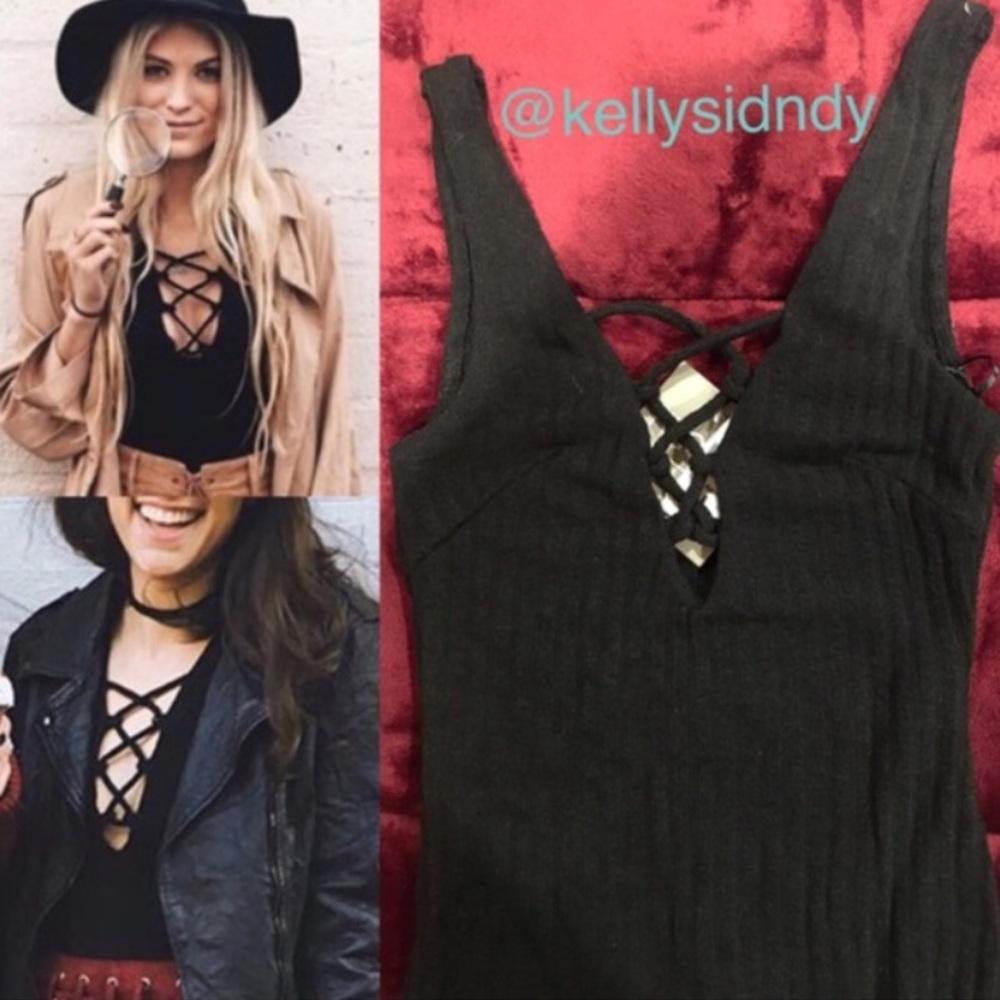 LF lace up body suit