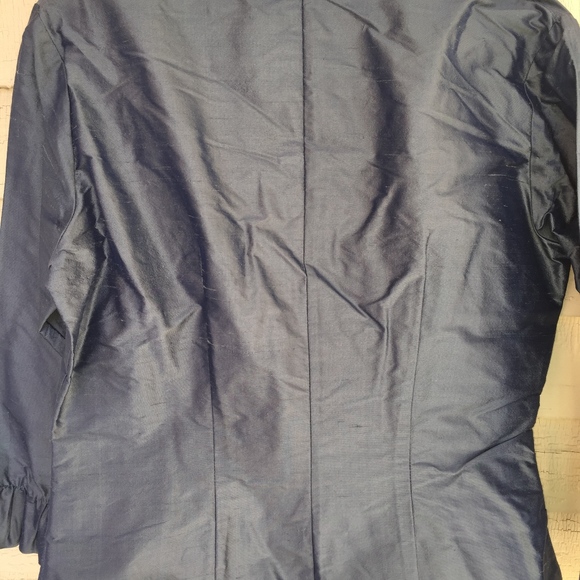 MIKANE gorgeous silk ruffled 3/4 sl blouse! 14 - Picture 6 of 7