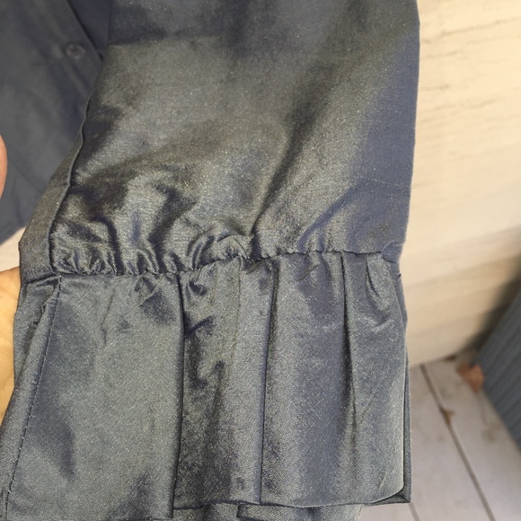 MIKANE gorgeous silk ruffled 3/4 sl blouse! 14 - Picture 3 of 7