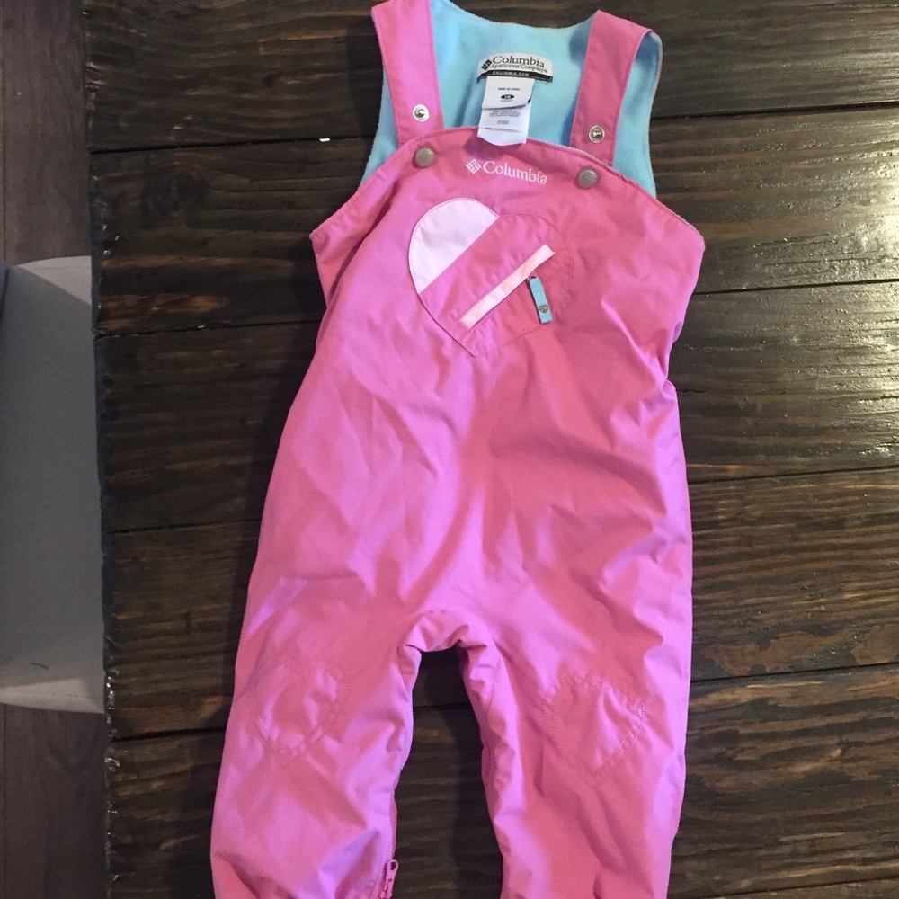Columbia 18 months pink snow suit. NWOT.