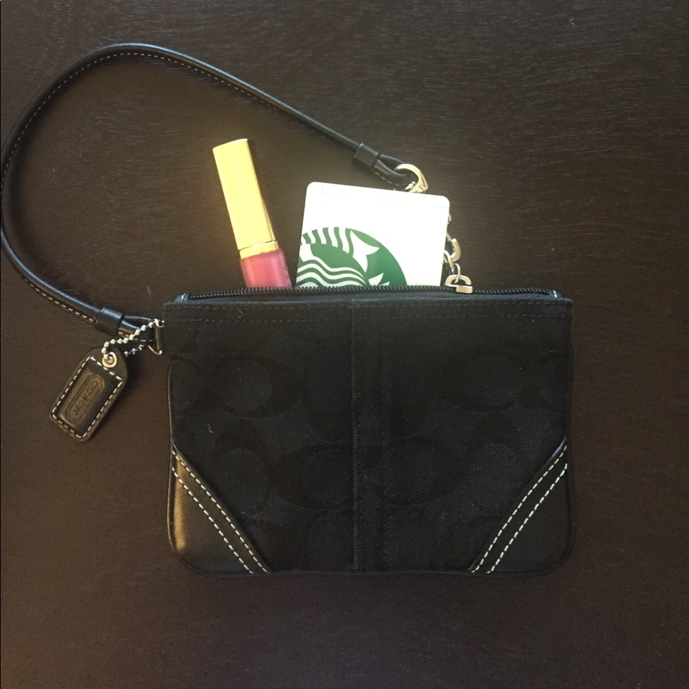 Coach small black wristlet