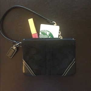 Coach small black wristlet