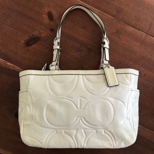 Coach Signature Tote | embossed patent leather