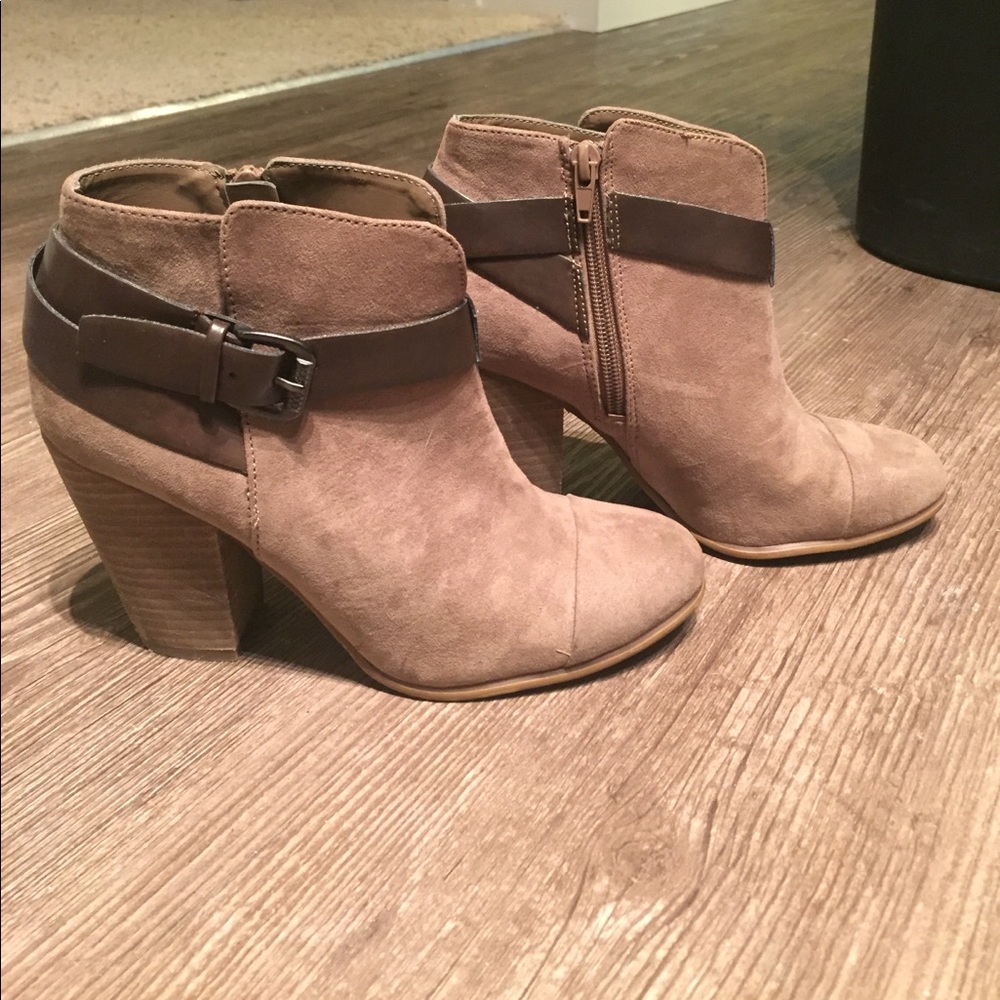 Suede Booties with Buckle