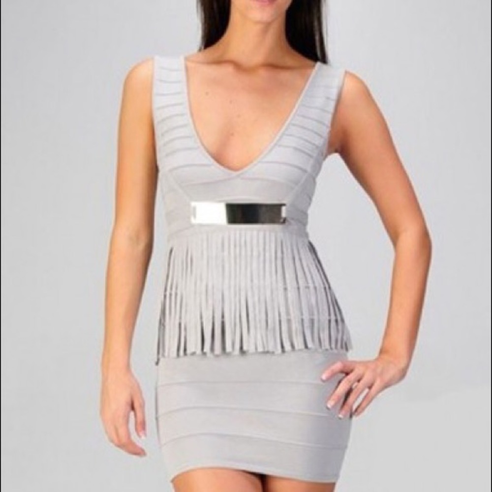 Peplum Fringe Bandage Dress