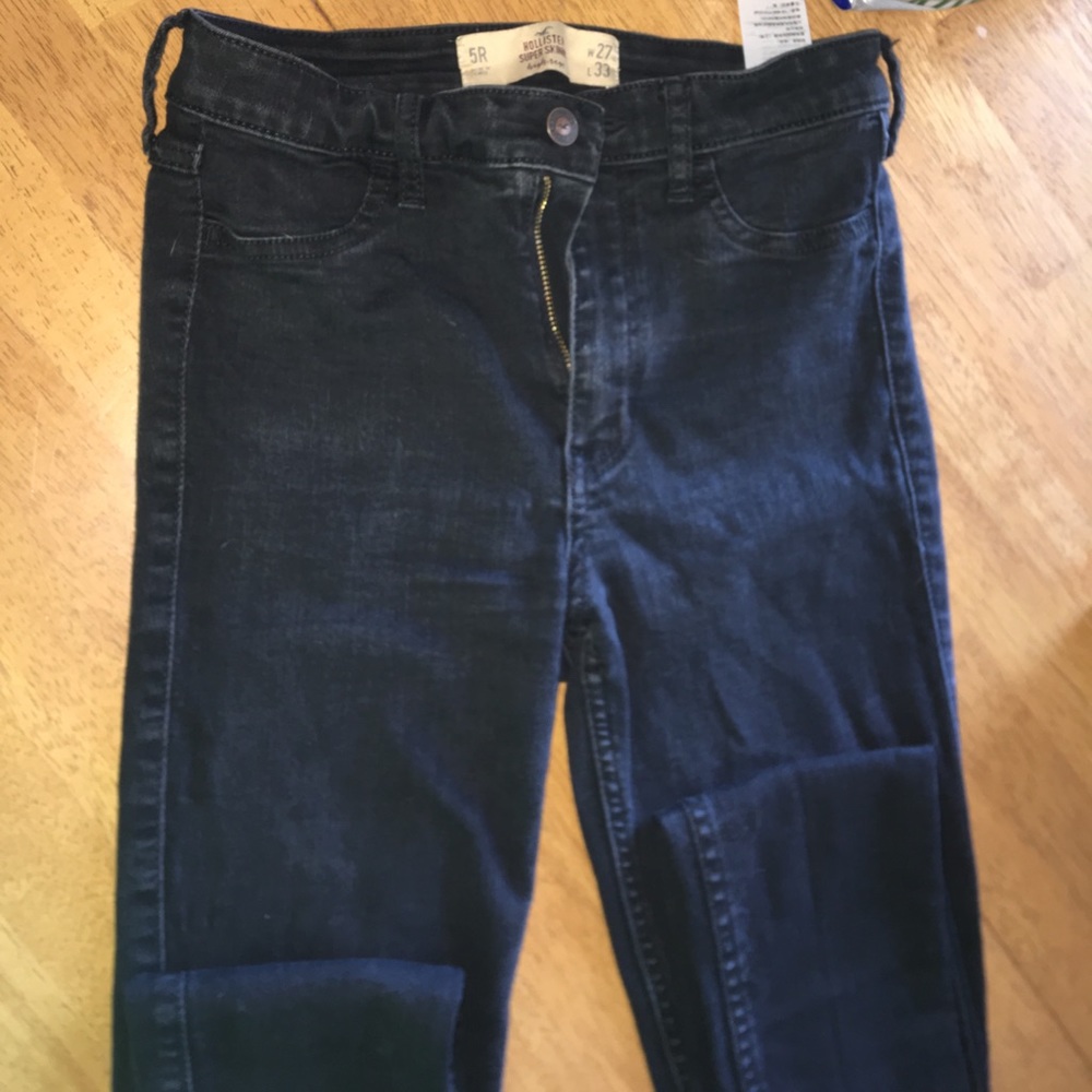 hollister super skinny high rise black jeans