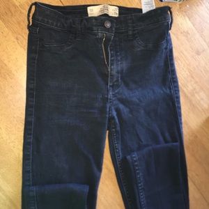 hollister super skinny high rise black jeans