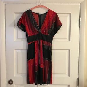 Express red/black/purple silk short dress sz M Express red/black/purple silk short dress sz M
