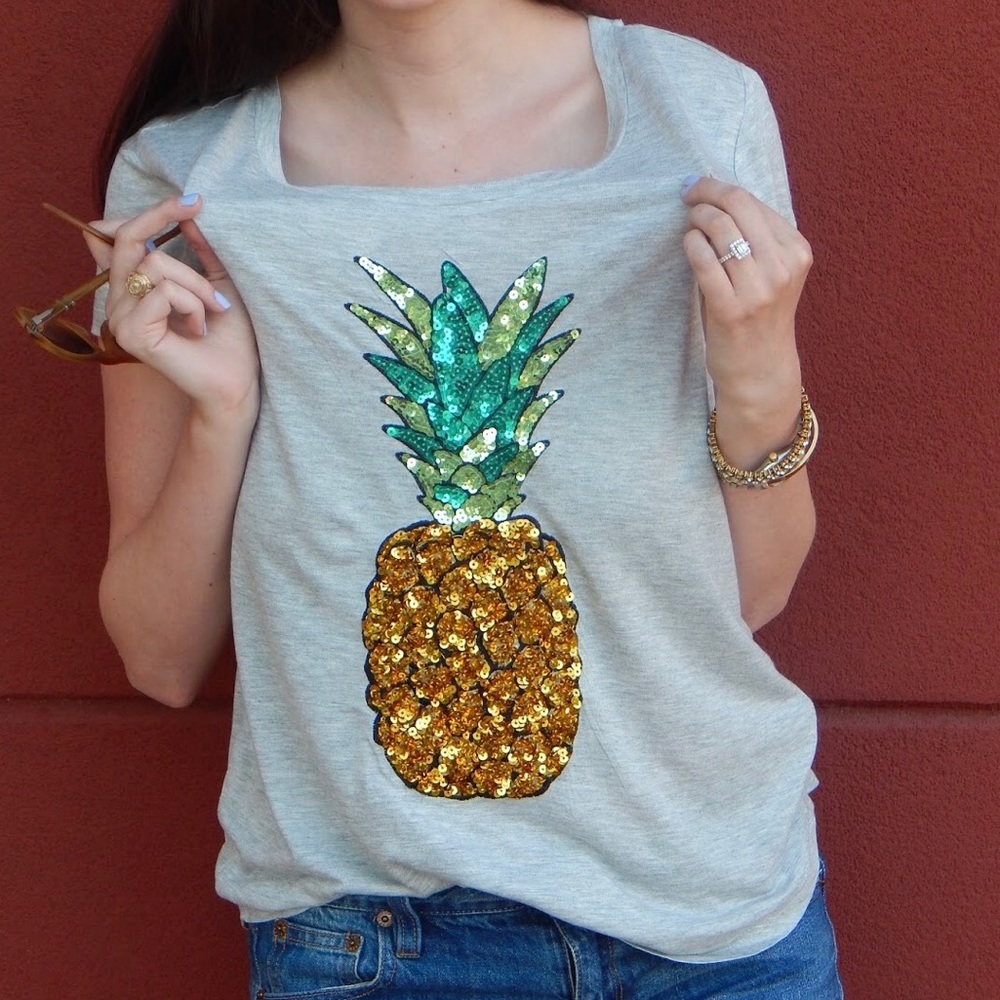 H&M Sequin Pineapple Tee