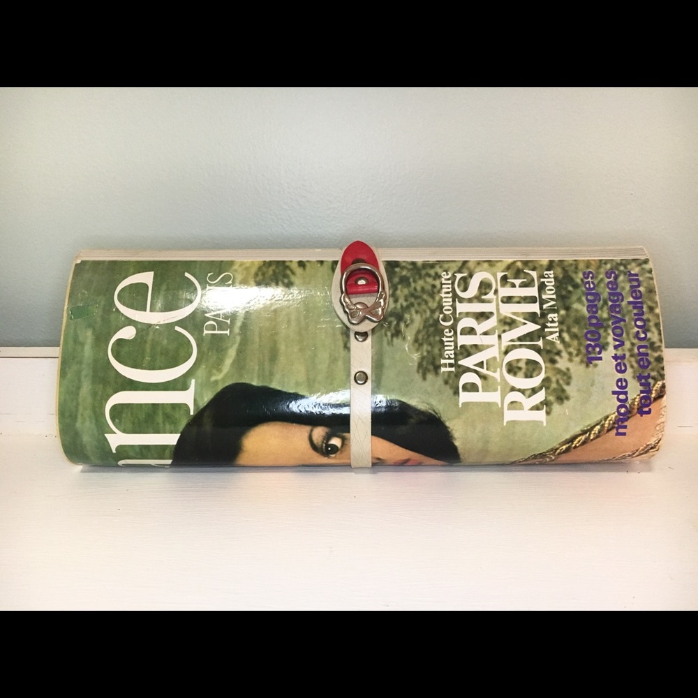 Vintage magazine clutch