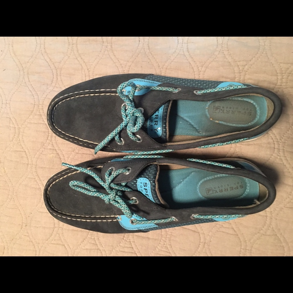 Sperry Blue Lace Up Boat Shoes Size 8.5