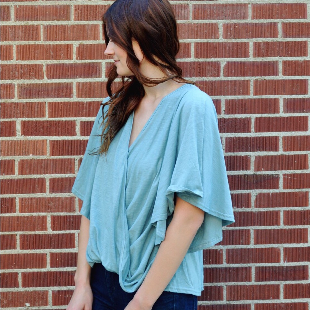 Draped Blue Tee