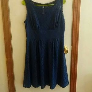 Dress Barn Fit and Flare Navy lace dress