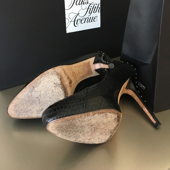 Jimmy Choo Black Python Cosmic Studded Pumps - Picture 6 of 6