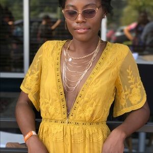 Mustard Yellow Lace Dress