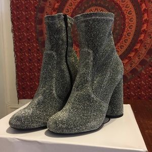 New Steve Madden Silver Sock Boots