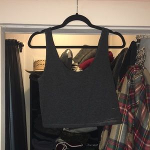 Dark grey crop tank