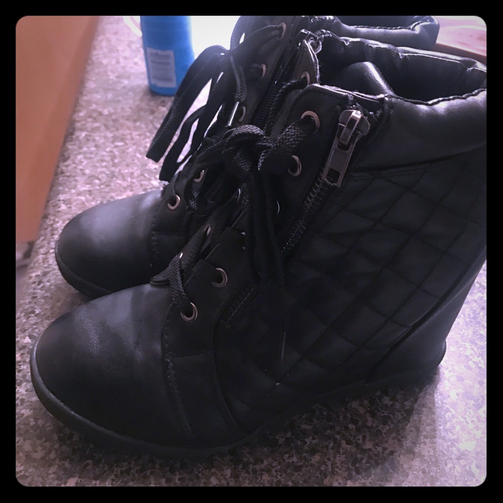 Black sneaker booties