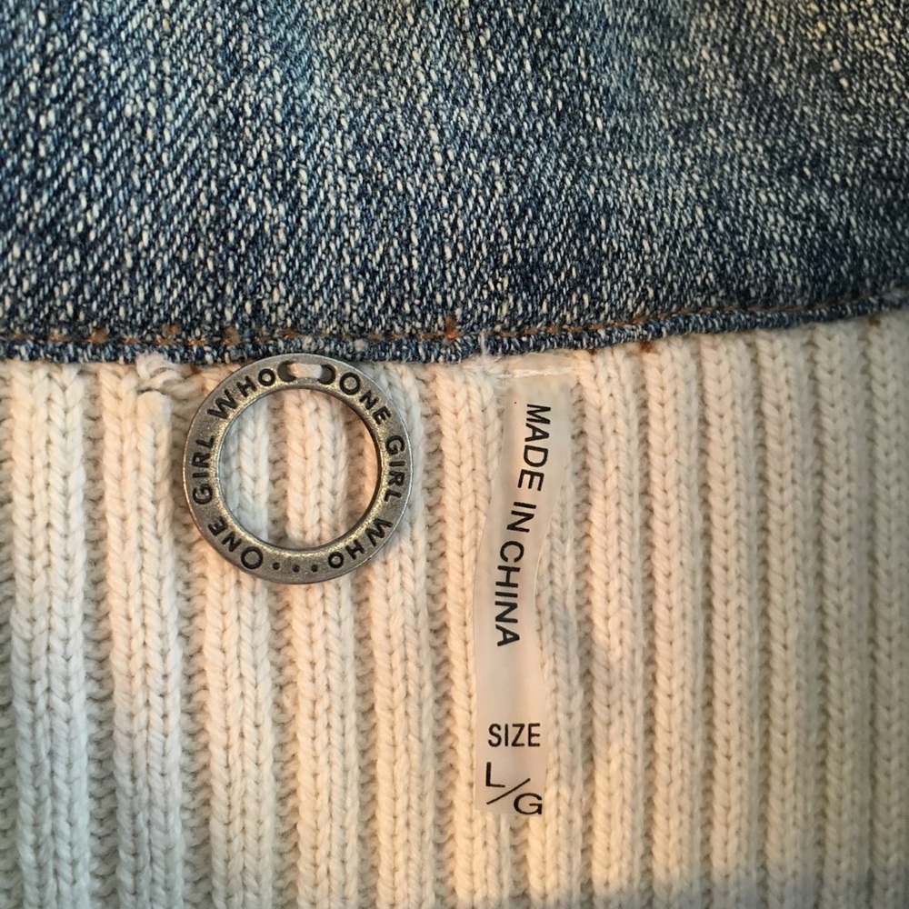 Embroidered Jean Sweater jacket - Picture 3 of 4