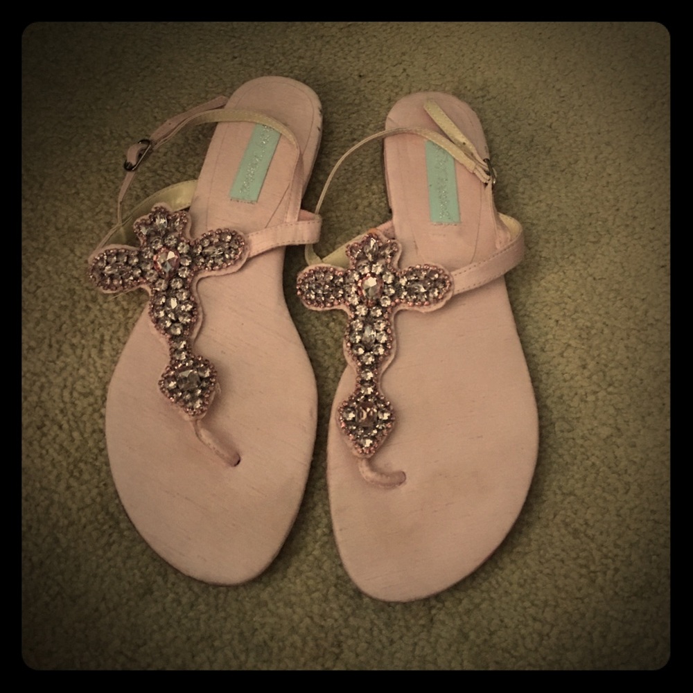 Pretty pink stone sandals