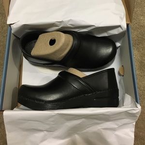 Black leather danskos