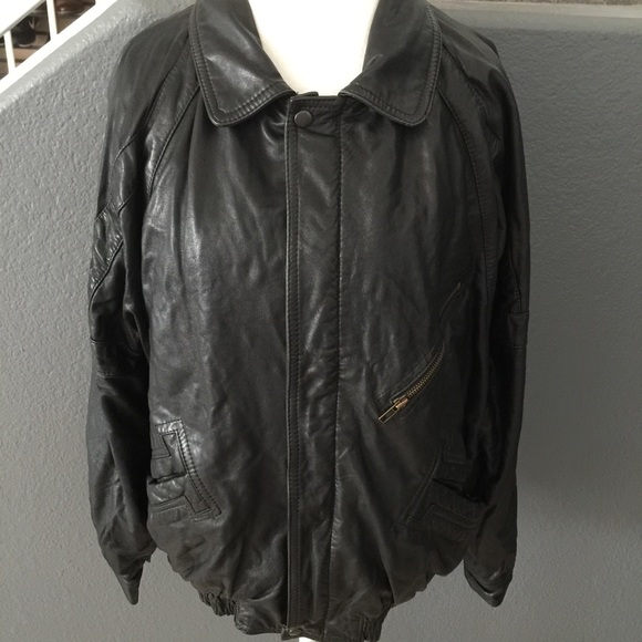 🌊Vintage 100% genuine Leather jacket - Picture 1 of 8