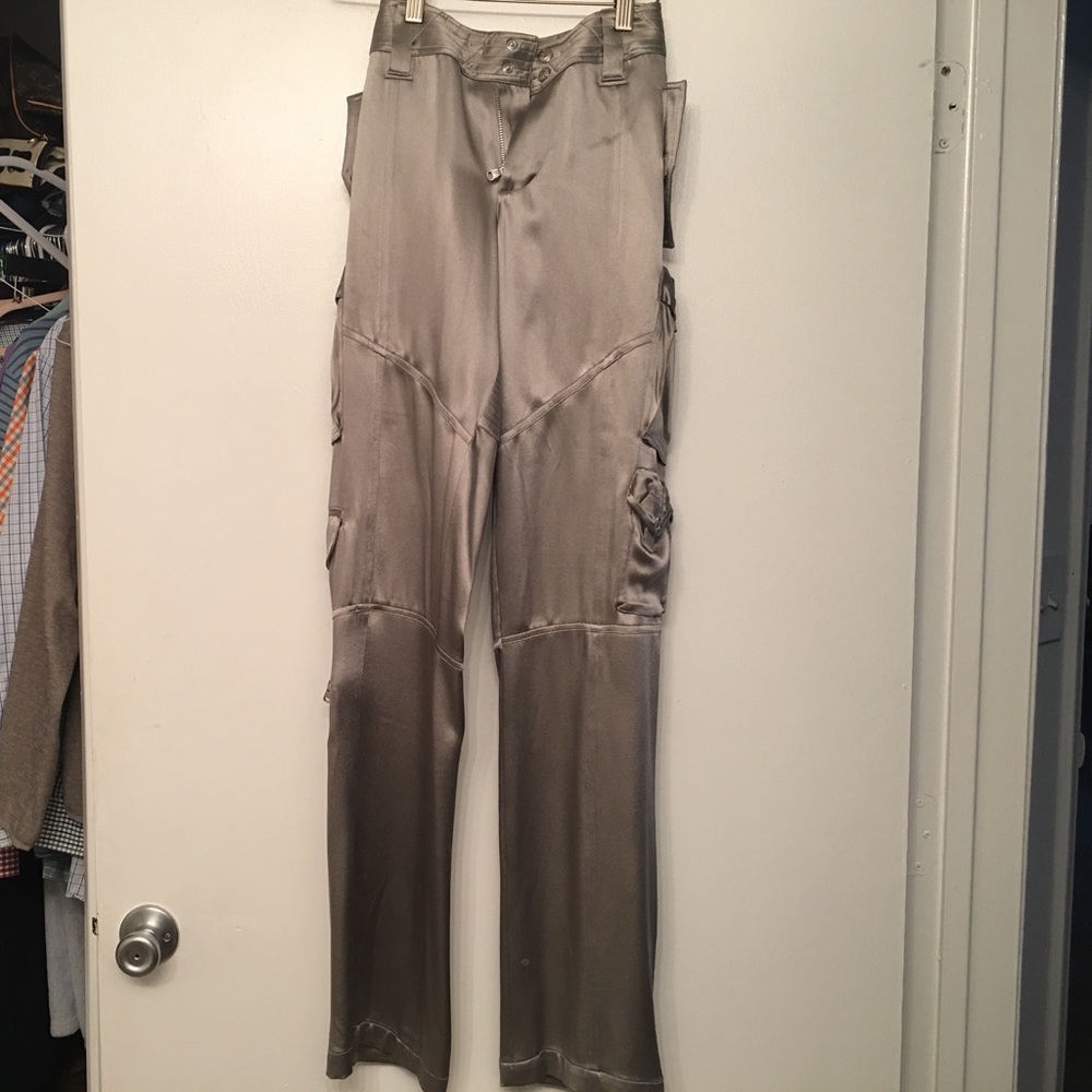 100% silk cargo pants by Ralph Lauren