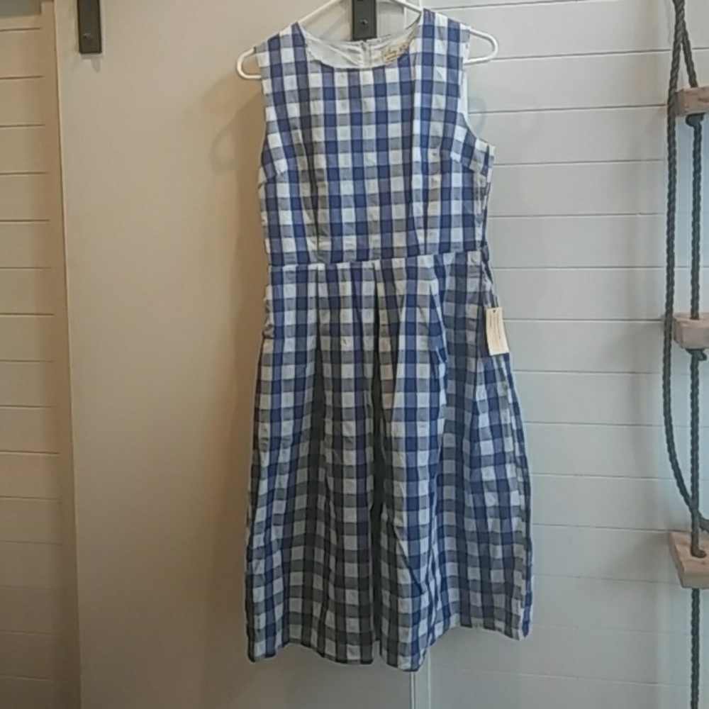 Lindy Bop: NWT Royal Blue Gingham Dress