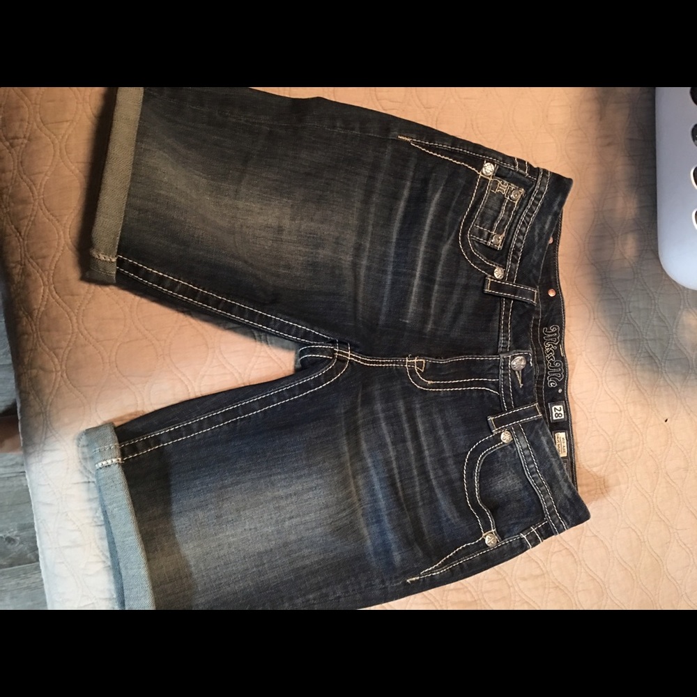 Miss Me Bermuda Denim Shorts Size 28