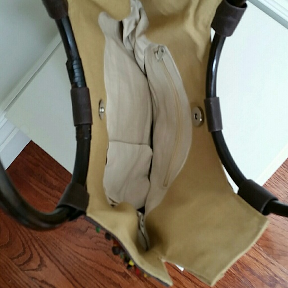 Boho Beautiful stone/jewelry cute hoop handle bag. - Picture 4 of 7