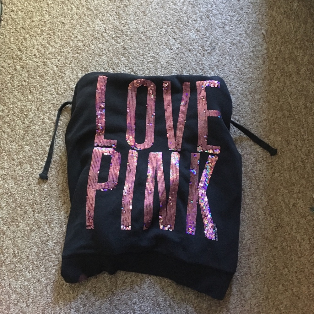 Black and pink bling zip up