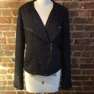 Boucle Tweed Lurex Moto Jacket