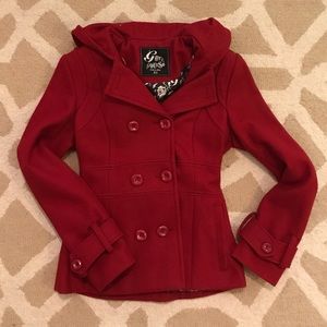 Guess Brand - Blazer Style Dress Coat - XS - Red