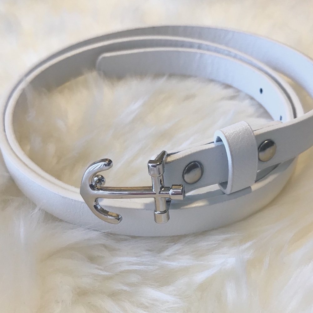 🌺 ADD ON Slim White Anchor Belt
