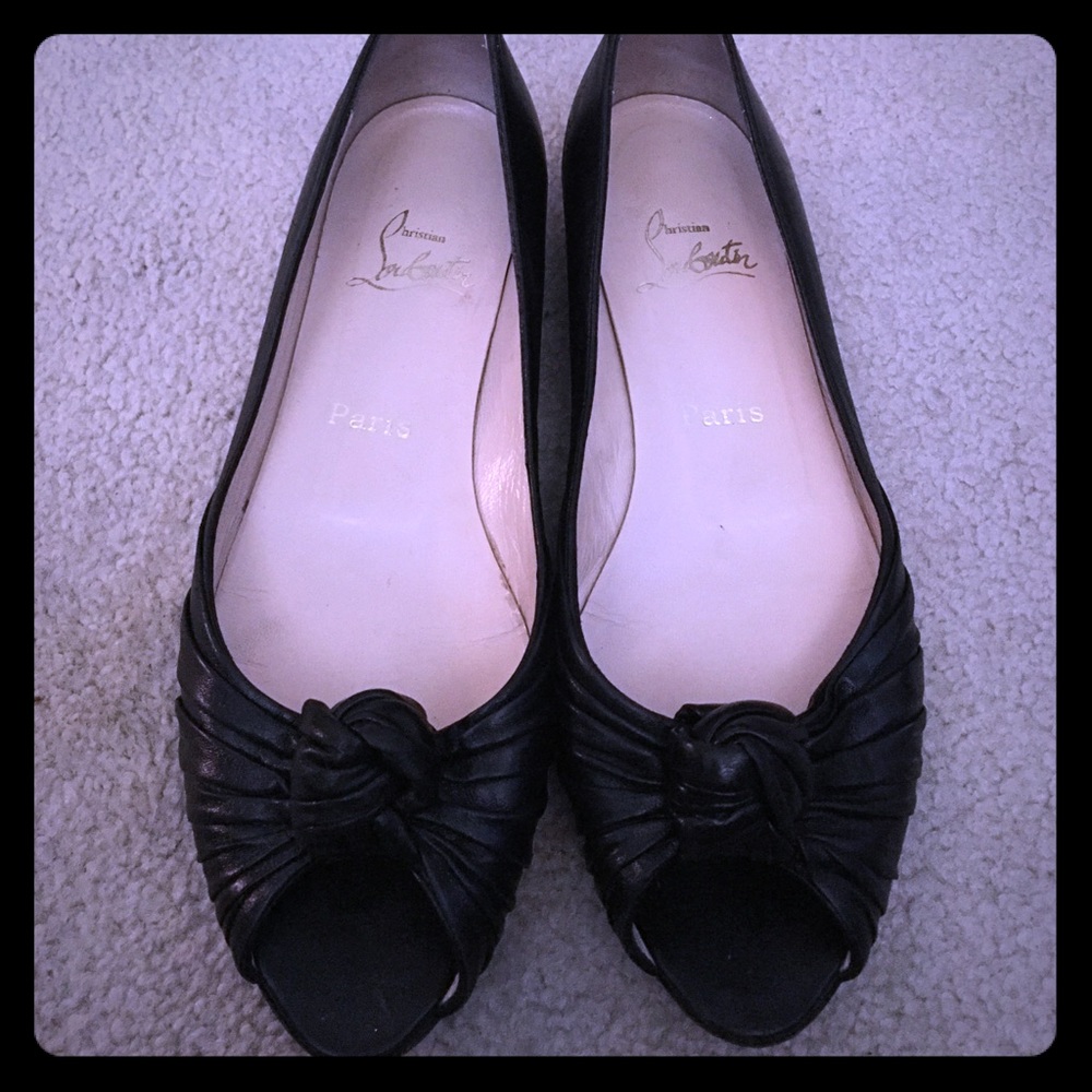 Christian Louboutin peep toe flats