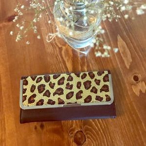 NWOT - Black & Cheetah Print Trifold Wallet