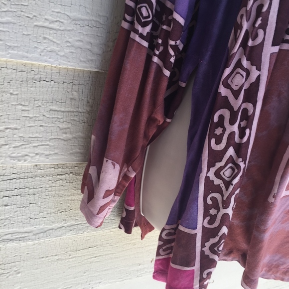 LAS MANOS 100% rayon patterned vented tunic/M - Picture 3 of 5