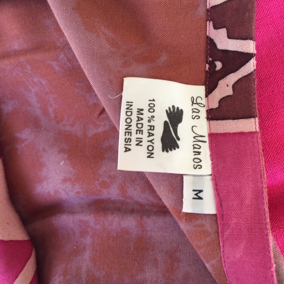 LAS MANOS 100% rayon patterned vented tunic/M - Picture 2 of 5