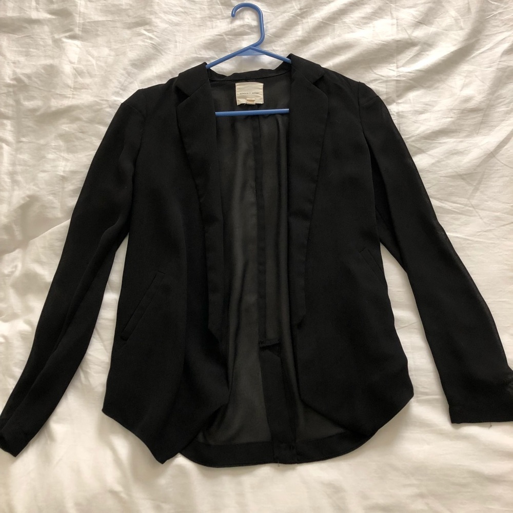 Sheer black loose cut blazer