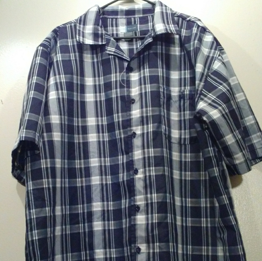 Men black and white 2XL Black Label Button Down