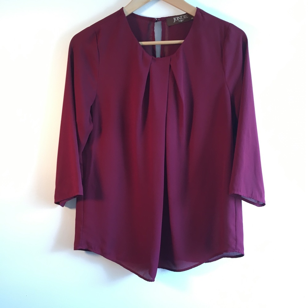 Burgundy Flowy Blouse