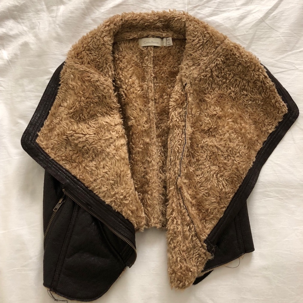 Brown & tan faux fur vest
