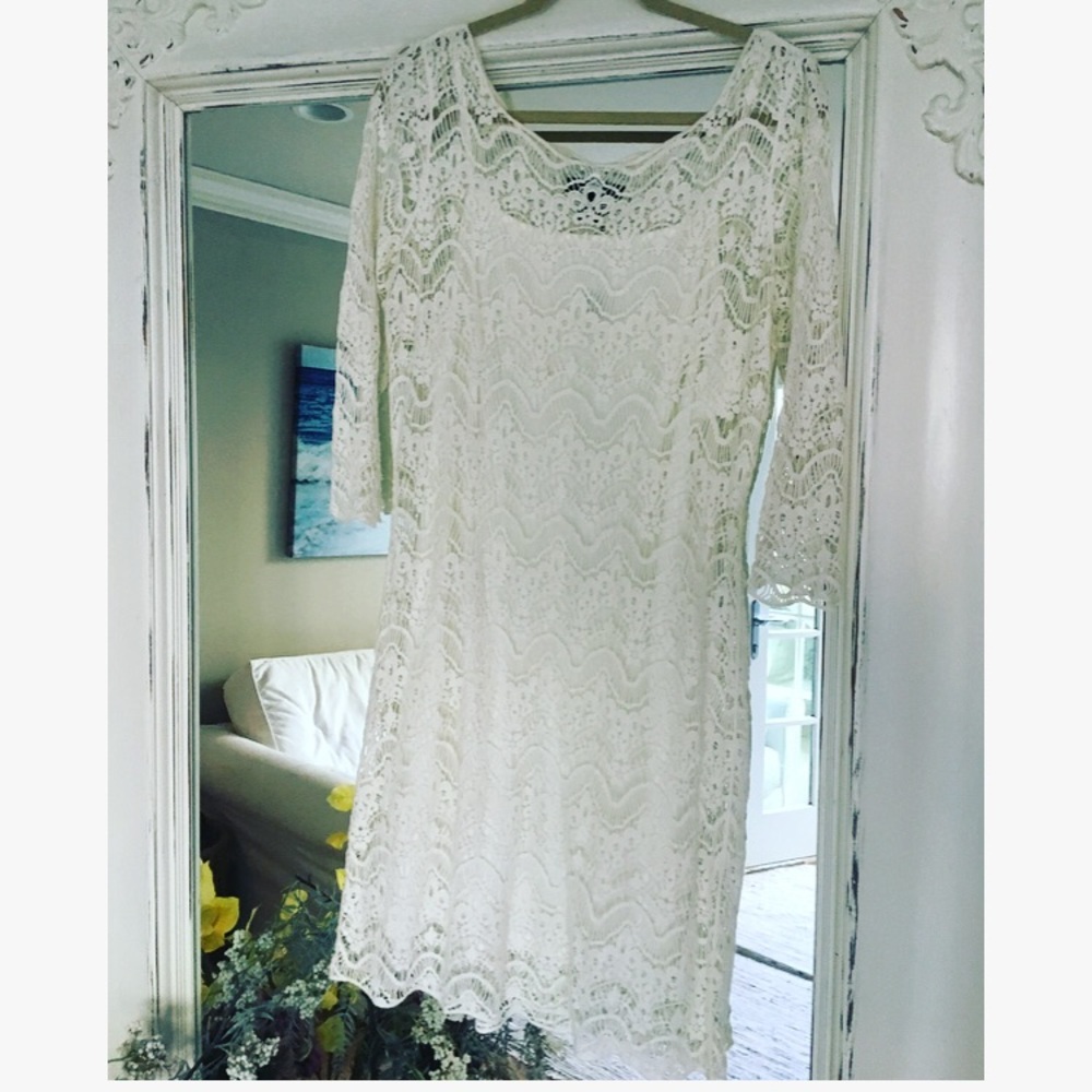 Ralph Lauren dress- White lace w white cami