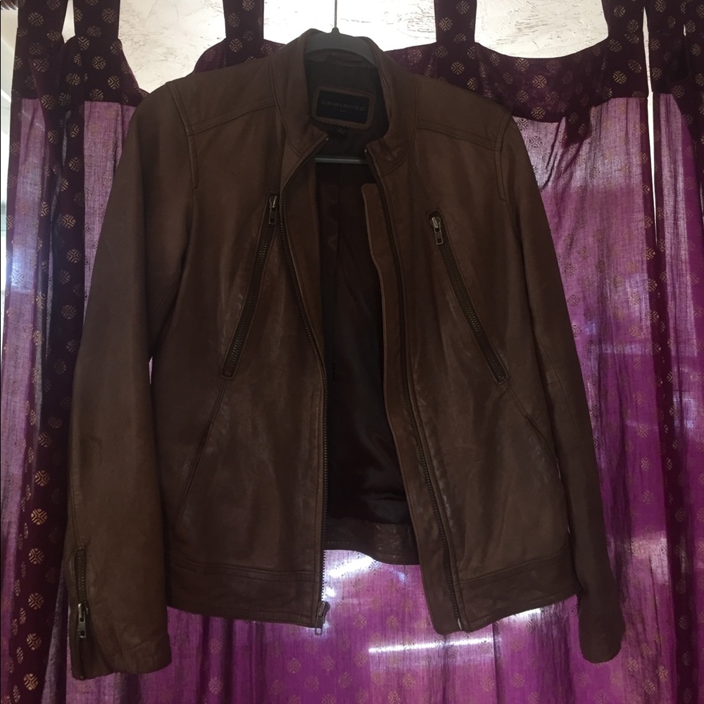 Banana Republic leather moto jacket