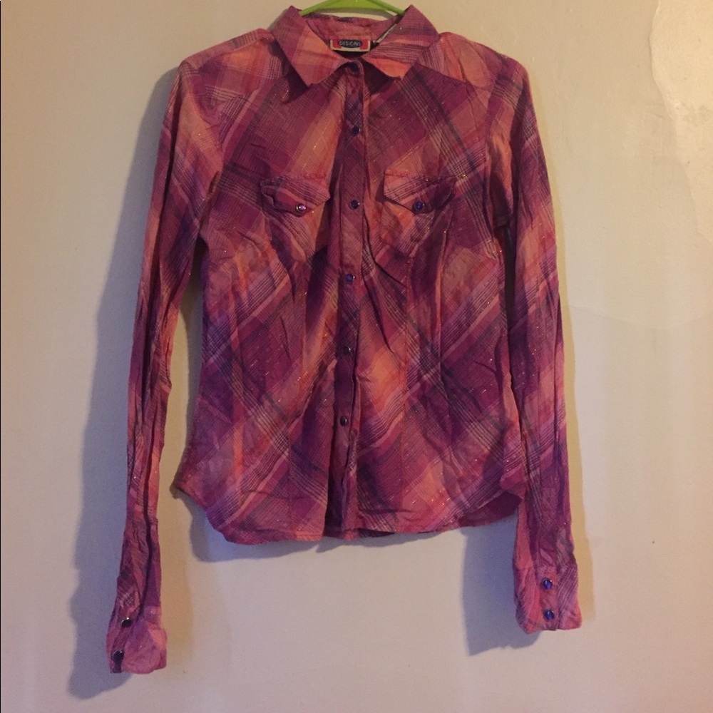 Juniors Designs Large Pink button up. Ras1498