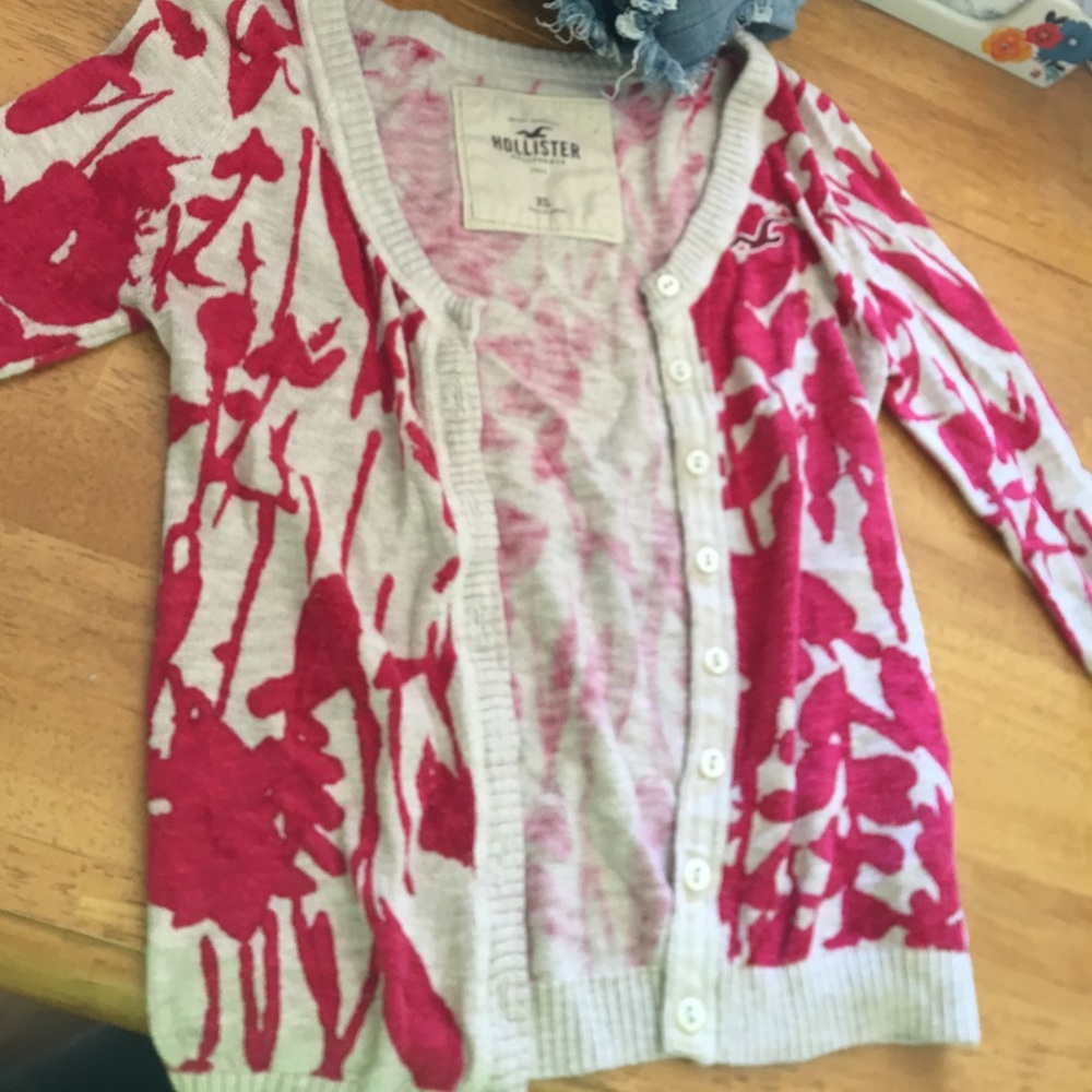 hollister cardigan floral print