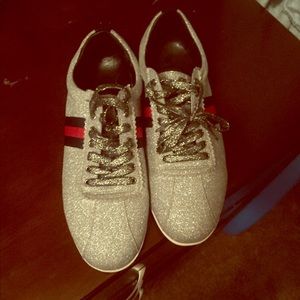 Gucci Glitter Web sneakers with studs
