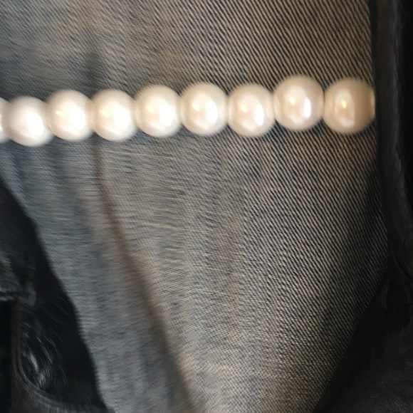 Distressed Denim Rhinestone Faux leather Stud Moto - Picture 4 of 8