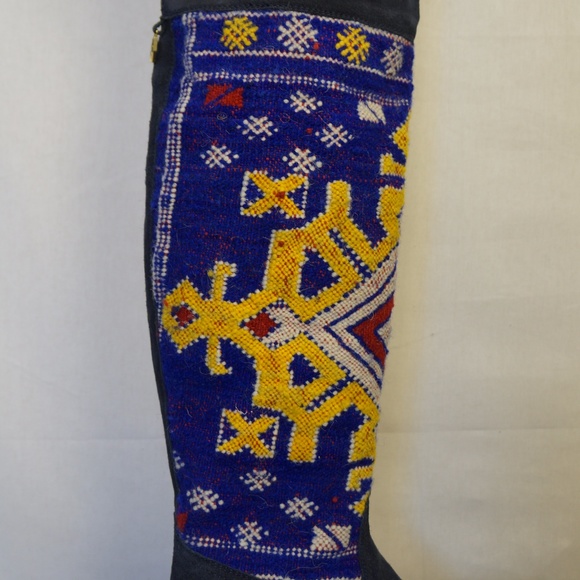 COBRA SOCIETY Navy Suede Over the Knee Boots - Picture 2 of 6